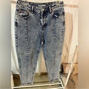 Zara acid wash Ankle Cropped Jeans
